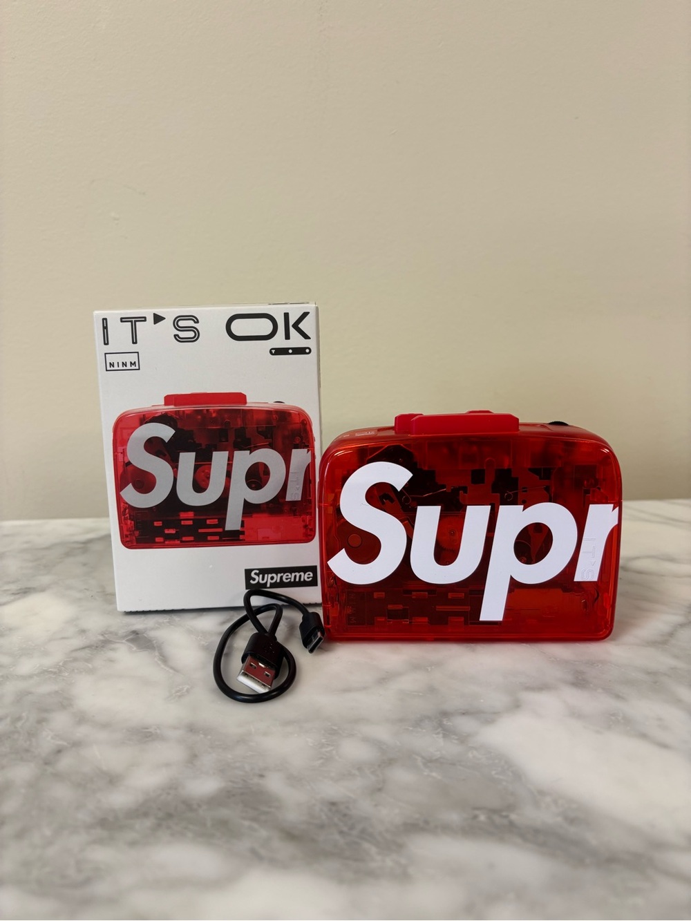 Supreme Red Translucent Portable cassette player